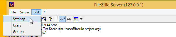 δημιουργία ftp server windows filezilla 19