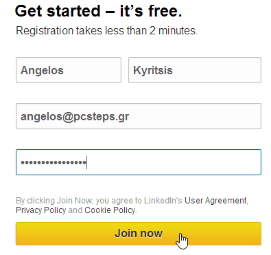 δημιουργία linkedin λογαριασμού - πρώτα βήματα 03