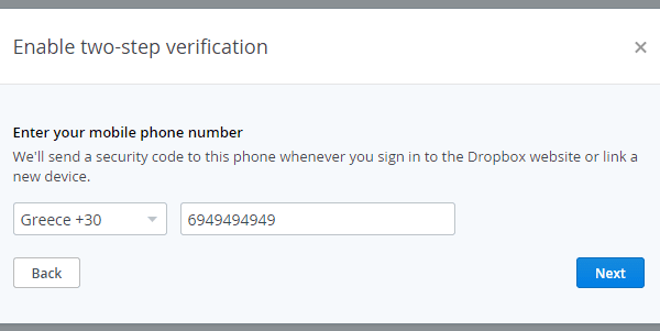 αλλαγή κωδικού dropbox και 2 step verification 09