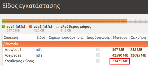 εγκατάσταση linux επανεγκατάσταση αντικατάσταση με χειροκίνητα partitions 15a