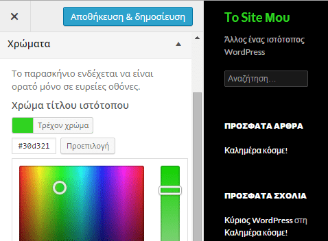 Εμφάνιση WordPress - Διαμόρφωση από το Διαχειριστικό 10