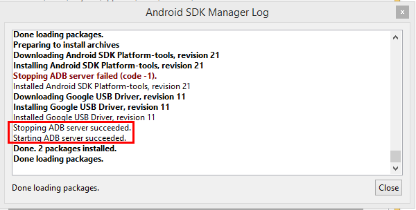εγκατάσταση Android Debug Bridge 11