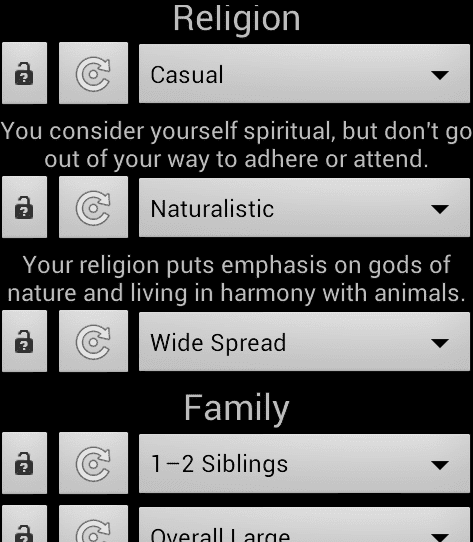 δημιουργία χαρακτήρων RPG στο Android 12