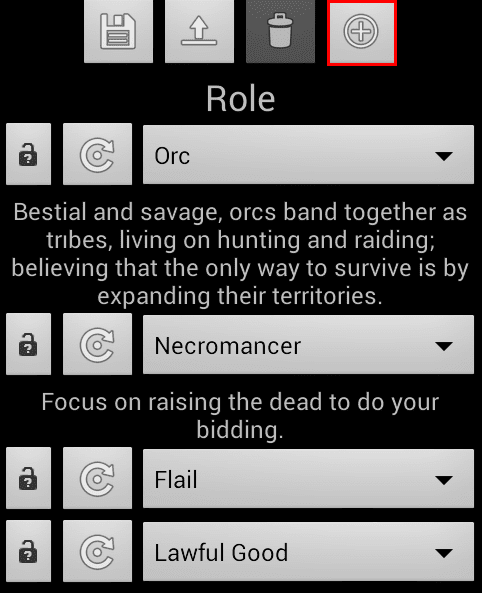 δημιουργία χαρακτήρων RPG στο Android 14