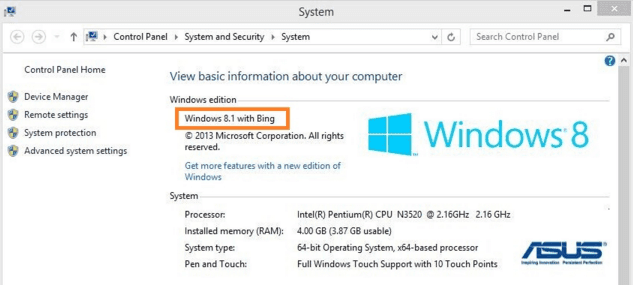 κατέβασμα Windows 8.1 με bing