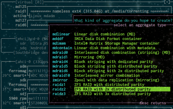 Software RAID, από RAID 0 μέχρι RAID 5