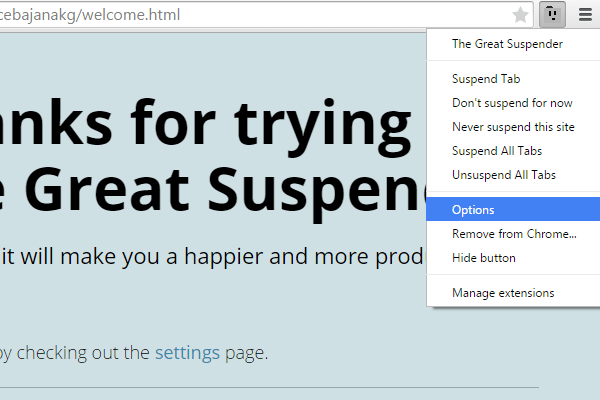 Ελαφρύς Chrome λιγότερη κατανάλωση RAM με το The Great Suspender 04