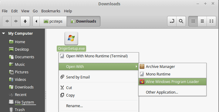 Εγκατάσταση Origin στο Linux Mint - Ubuntu με το Wine 03