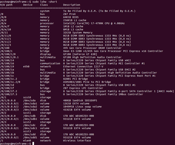Πληροφορίες Hardware στο Linux Mint - Ubuntu 02