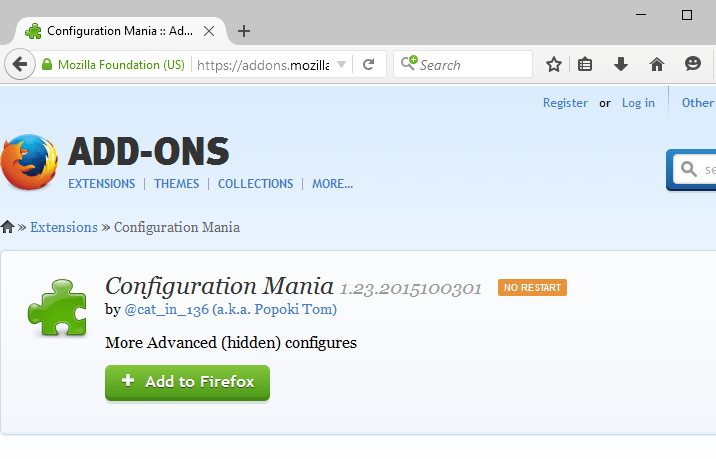 Ρυθμίσεις Firefox εύκολα, Χωρίς το Περίπλοκο about config 03