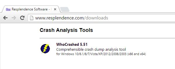 Ανάλυση Μπλε Οθόνης στα Windows με το WhoCrashed 01