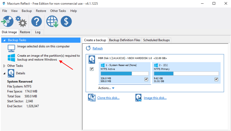 Αντίγραφα Ασφαλείας Windows με το Macrium Reflect free 15