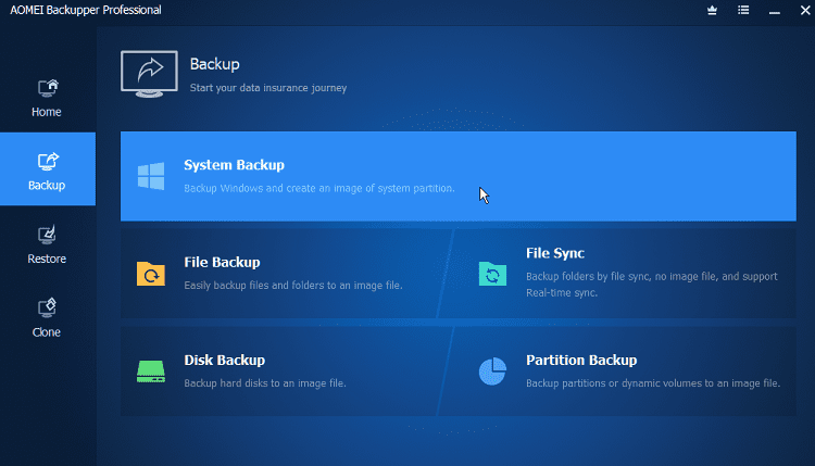 Πλήρες Windows Backup Image με το AOMEI Backupper professional 4