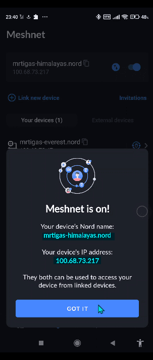 NordVPN Meshnet 2μμμ