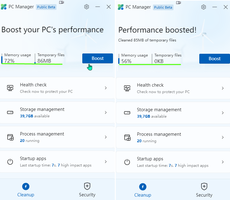 Microsoft PC Manager 11μμα