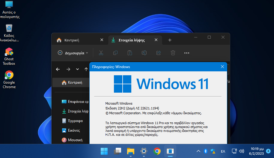 Windows 11 Pro με Windows Light mode