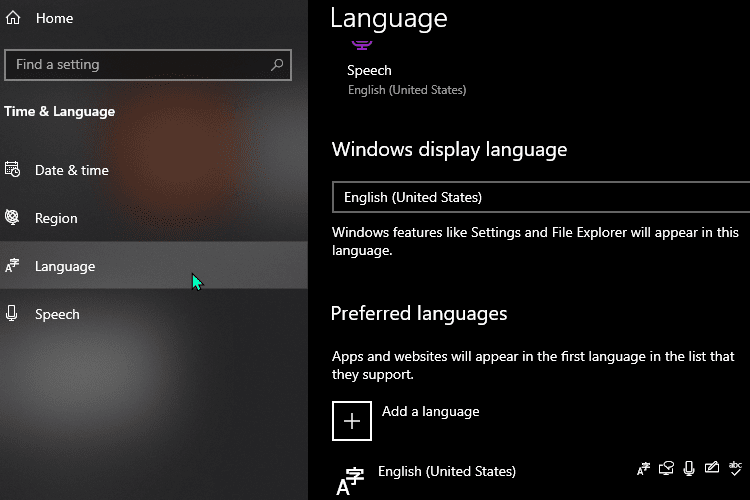 Αλλαγή γλώσσας Windows 1aαα