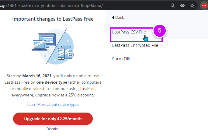 LastPass CSV