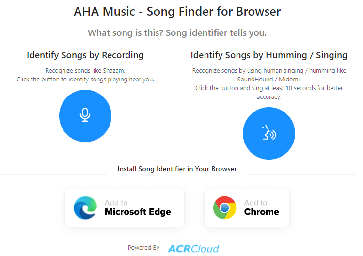 Aναγνώριση τραγουδιού online με το AHA Music