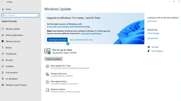 Εγκατάσταση Windows 11 μέσω Windows Update
