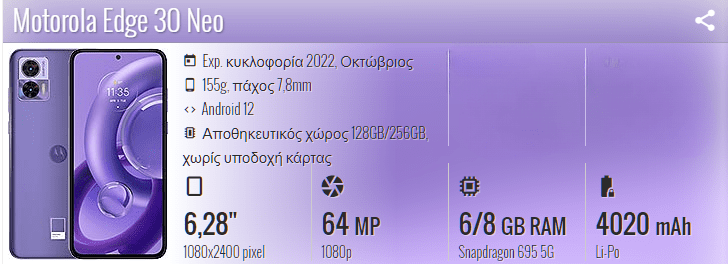 Motorola edge 30 fusion 5μαααααα