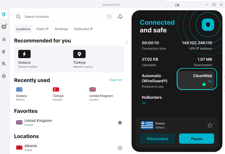 Surfshark VPN & CleanWeb 2.0 1α